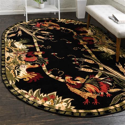 Unique Loom Barnyard Collection Area Rug - Farm (3' 3" x 5' 3" Oval ...