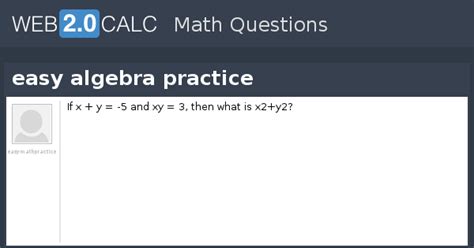 View question - easy algebra practice