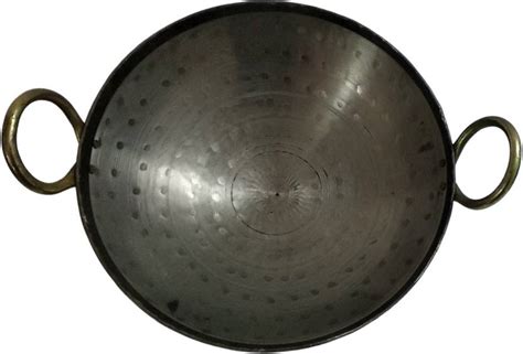 be with nature Pure Iron Kadai Hand Hammered. Deep Bottom Fry Pan ...