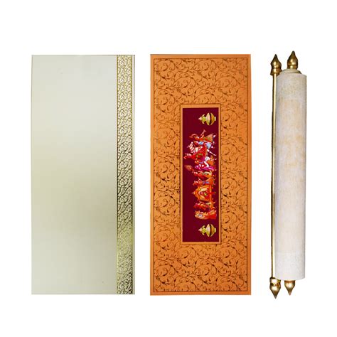 Orange Horse Baraat Scroll Wedding Card Box Set – King of Cards