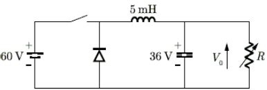 A buck converter that feeds a variable resistive load is shown in the ...