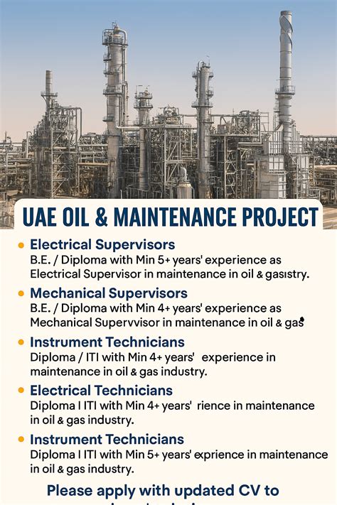 UAE Jobs 2025 – Electrical, Mechanical & Instrument Supervisors ...