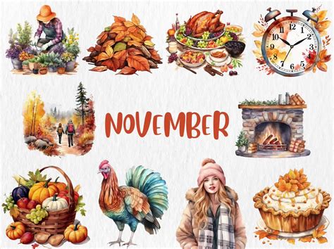 November Month Clip Art
