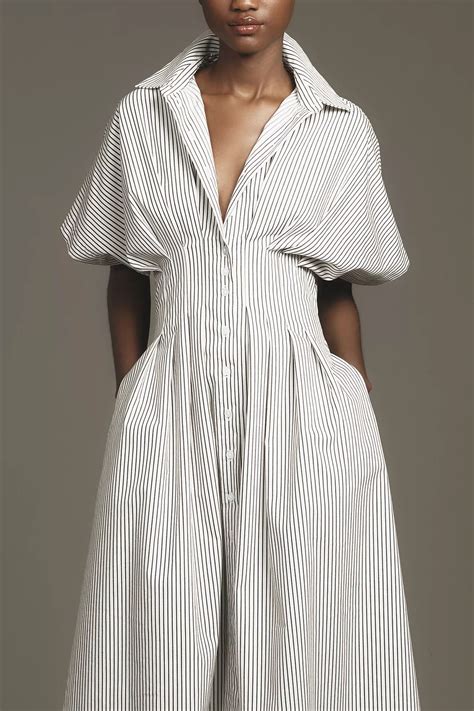 The Tobie Button-Front Pleated Shirt Dress by Exquise | Fall dress ...