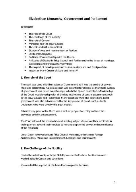 9. Elizabethan Monarchy MD - Elizabethan Monarchy, Government and ...