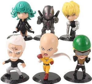 RVM Toys Set of 6 One Punch Man Anime Figures 9-11cm Toy Car Dashboard ...