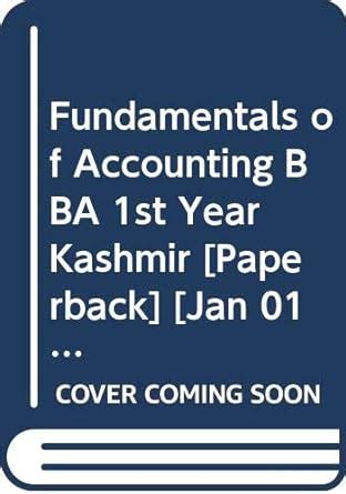Fundamentals of Accounting BBA 1st Year Kashmir : Amazon.in: Books