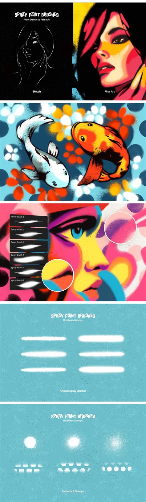 Spray Paint Photoshop Brushes on Yellow Images Creative Store - 143941