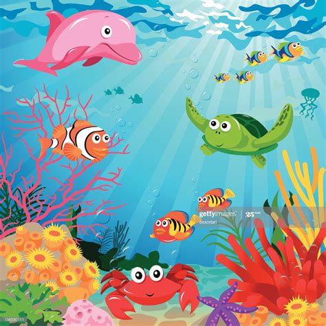 Underwater scene with sea life | Meer illustration, Meer zeichnung ...