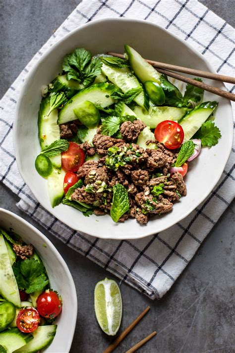 Thai Ground Beef Salad — My Diary of Us