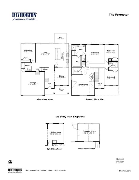 Dr Horton Tradition Series Floor Plans