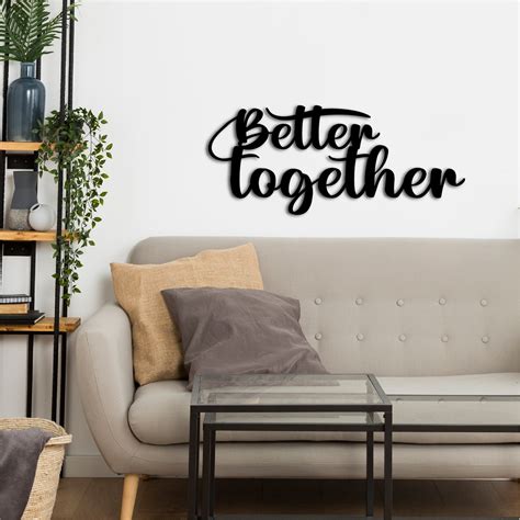 "Better Together" Black Engineered Wood Wall Art Cutout, Ready to Hang ...