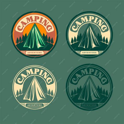 Camping design logo vector bundle adventure | Premium Vector