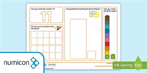 All About Number 11 Activity Mat with Numicon Shapes