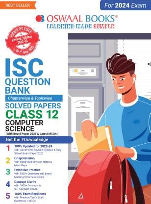 Oswaal ISC Question Bank Class 12 Computer Science Book (For 2024 Board ...