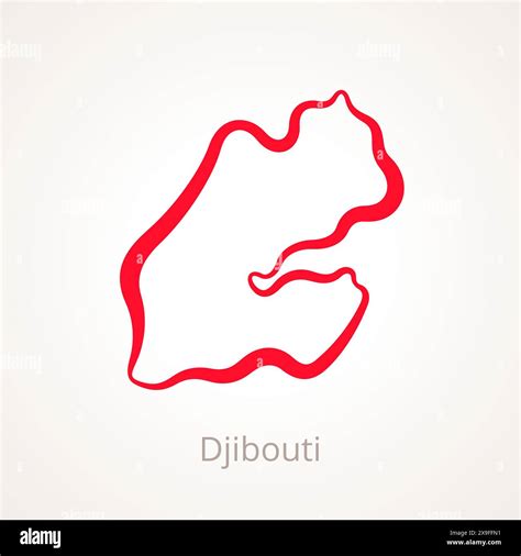 Outline map of Djibouti marked with red line Stock Vector Image & Art ...