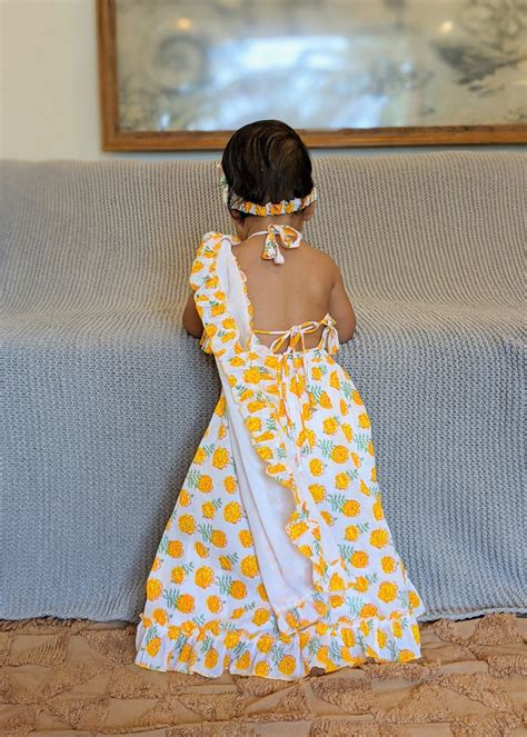 Cotton Malmal Lehenga | Marigold | Traditional Ethnic Wear for Girls ...