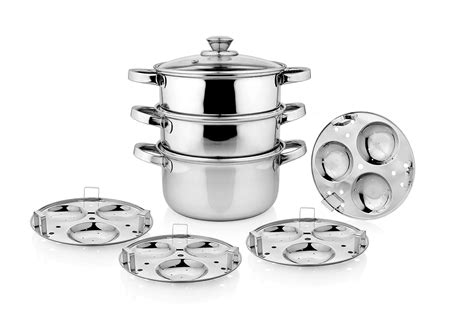 URBAN SPOON Stainless Steel 3 Tier Steamer, Multi Cooking Steamer ...