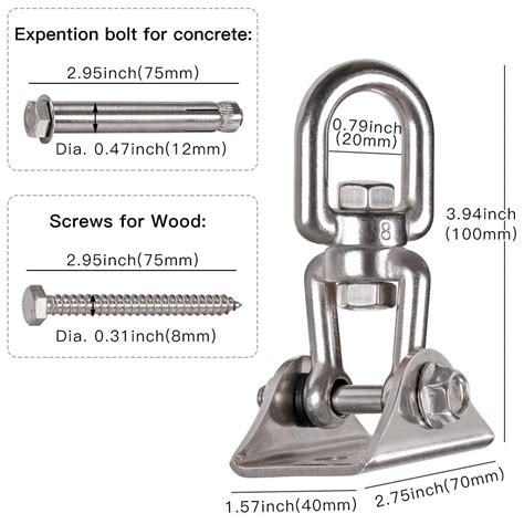 WAREMAID Heavy Duty 360° Swivel Swing Hanger, Stainless Steel Swing ...