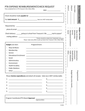 Fillable Online PTA expense reimbursement-check request form - Owen ...