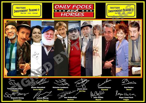 Stunning Quality Only Fools and Horses Cast Signed/Autographed Print. David Jason, Nicholas ...