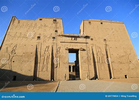 Edfu Temple in Egypt stock photo. Image of ptolemaic - 69779854