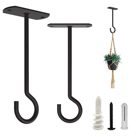 Ceiling Hooks for Hanging Plants 2 Pack - Square Wall Mount Plant ...