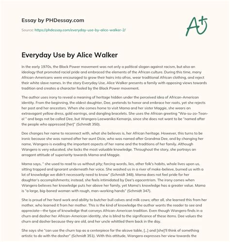 Everyday Use by Alice Walker - PHDessay.com
