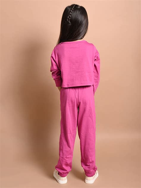 Never Mind Printed Crop Top with Jogger Set – Lilpicks