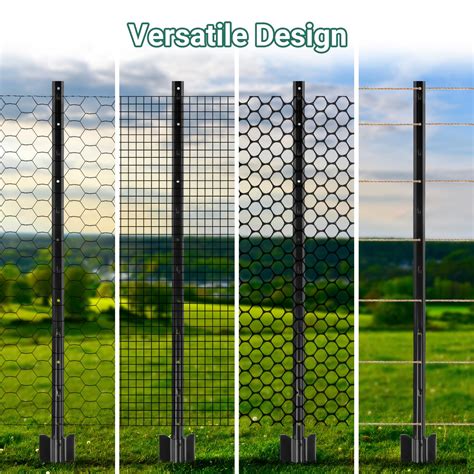 Snapklik.com : Toriexon Fence Posts 4 Feet - 16 Pack, Heavy Duty Metal ...