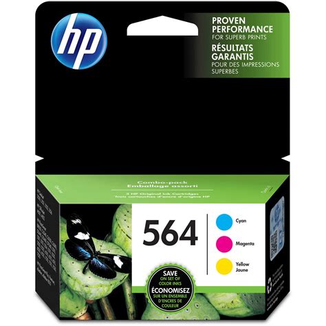 HP 564 Ink Cartridges - Cyan, Magenta, Yellow, 3 Cartridges (N9H57FN ...