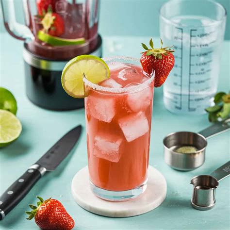 Virgin Strawberry Daiquiri Mocktail Recipe - Thirsty Tales
