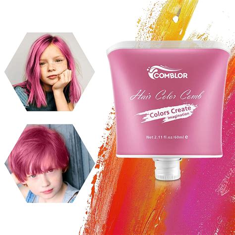 Amazon.com : Temporary Hair Color for Kids,Comblor Pink Hair Dye, Hair ...