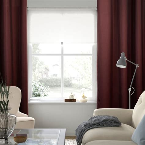 SPIRBJÖRNBÄR room darkening curtains, 1 pair, dark brown-red/with ...
