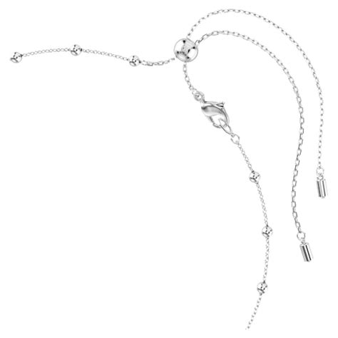 Una Angelic pendant, Round cut, Double sided motifs, White, Rhodium plated