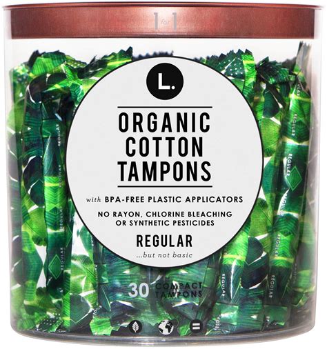 Amazon.com : L. Organic Cotton Regular Absorbency Compact Tampons 30 ...