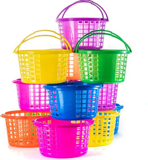 Amazon.com: PREXTEX Set of 12 - Mini Easter Baskets - Plastic Egg ...