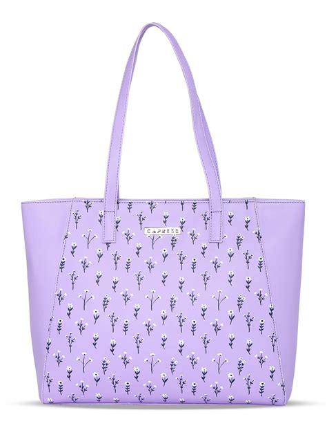 Buy Caprese Pensa Floral Tote Medium Lilac at Amazon.in