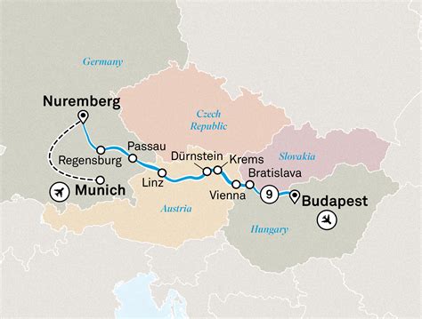 Danube River Map The Frozen Danube