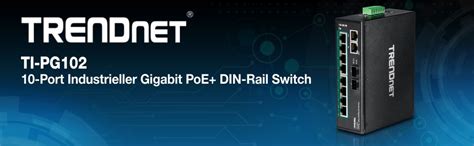 TRENDnet 10-Port Industrial Gigabit PoE+ DIN-Rail Switch