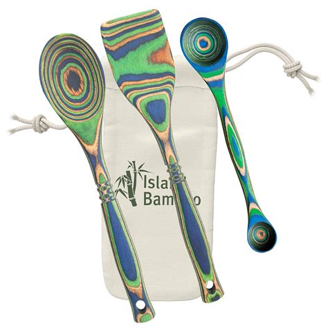 Buy Island Bamboo Peacock Pakkawood Baking Set – 3 Piece Kitchen ...