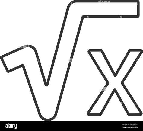 Square root of x linear icon. Thin line illustration. Mathematical ...