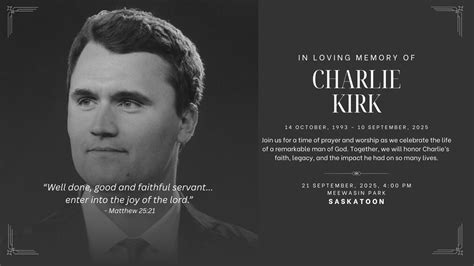 Charlie Kirk Memorial, Meewasin Park, Saskatoon, 21 September 2025 ...