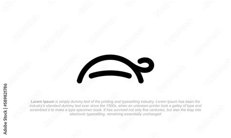 simple, minimalist, modern abstract turtle logo. pictogram turtle. line ...