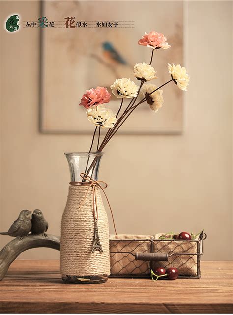 博西家居 奶黄色中古风玻璃花瓶摆件 ins软装高级感家居客厅花器-阿里巴巴