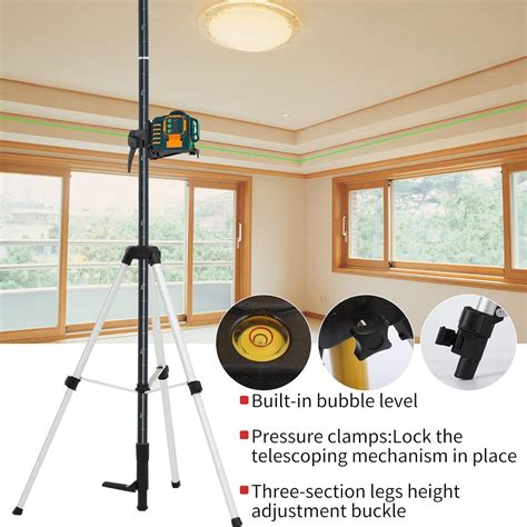 Buy Laser Level Pole with Tripod ,Adjustable Laser Level Mount 12 Ft./3 ...