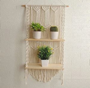 Aain Aain Wall shelf hanging, Macrame Wall hanging shelf Decorative ...