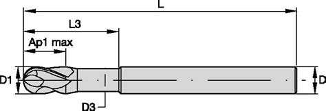 VariMill I • Series 47N0 • Ball Nose • Neck • 4 Flute • Metric