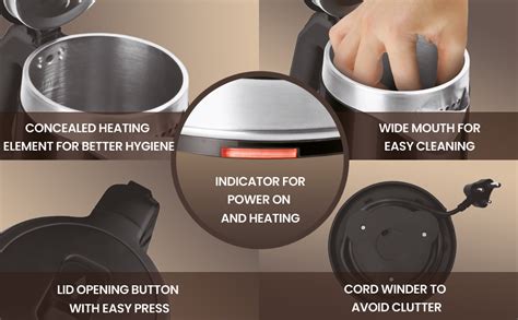 Milton Euroline Vienna Electric 1.8 Stainless Steel Electric Kettle, 1 ...