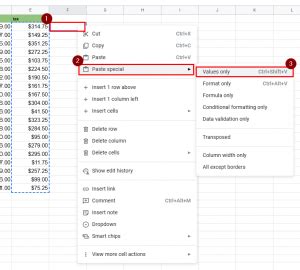 Google Sheets Copy Paste Formula and Values 的图像结果